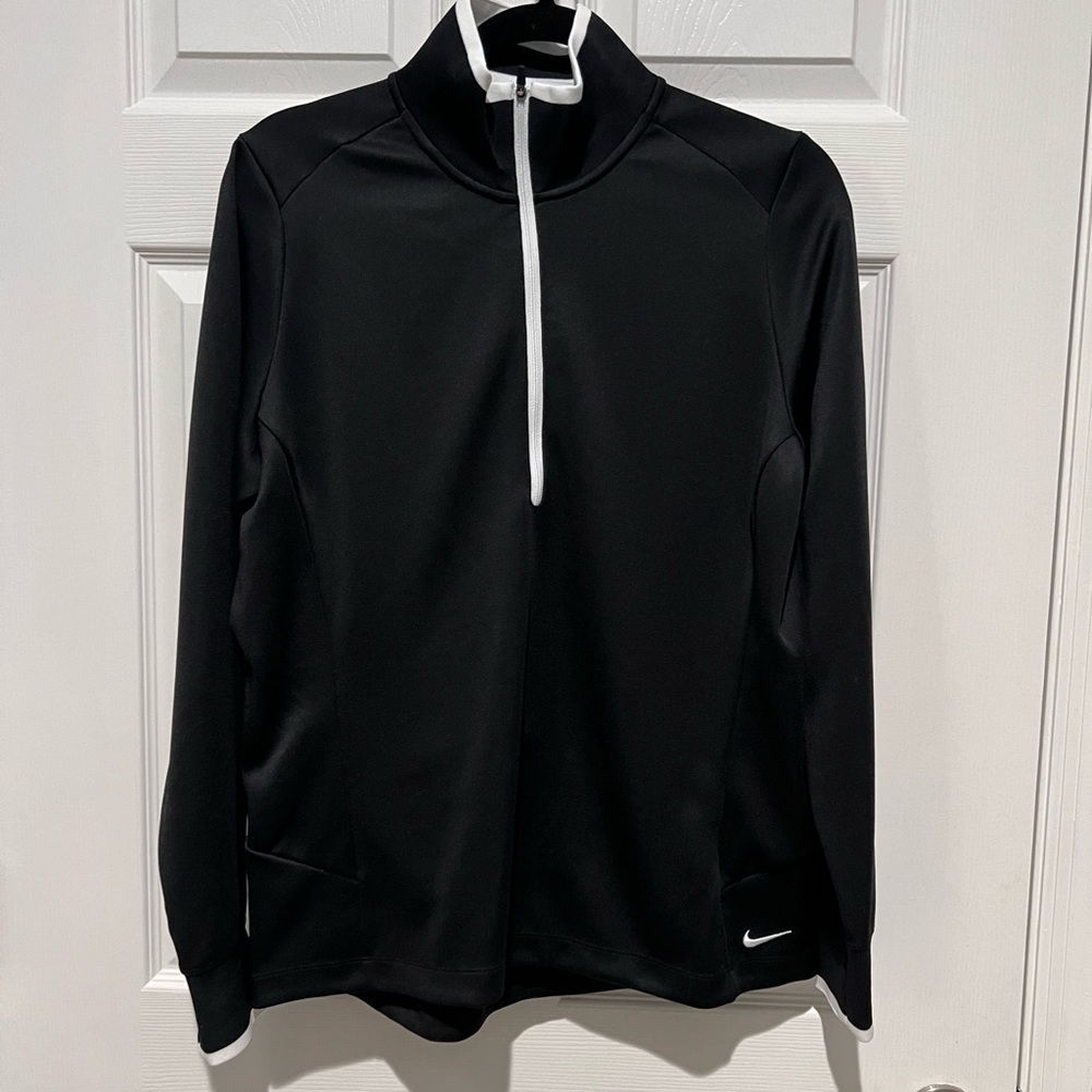 ☀️ Nike Black Pullover Quarter-Zip with White Trim